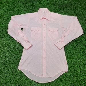 Vintage 70s Rockmount Ranch Wear Pearl Snap Shirt Medium 19.5x31 Jacquard USA